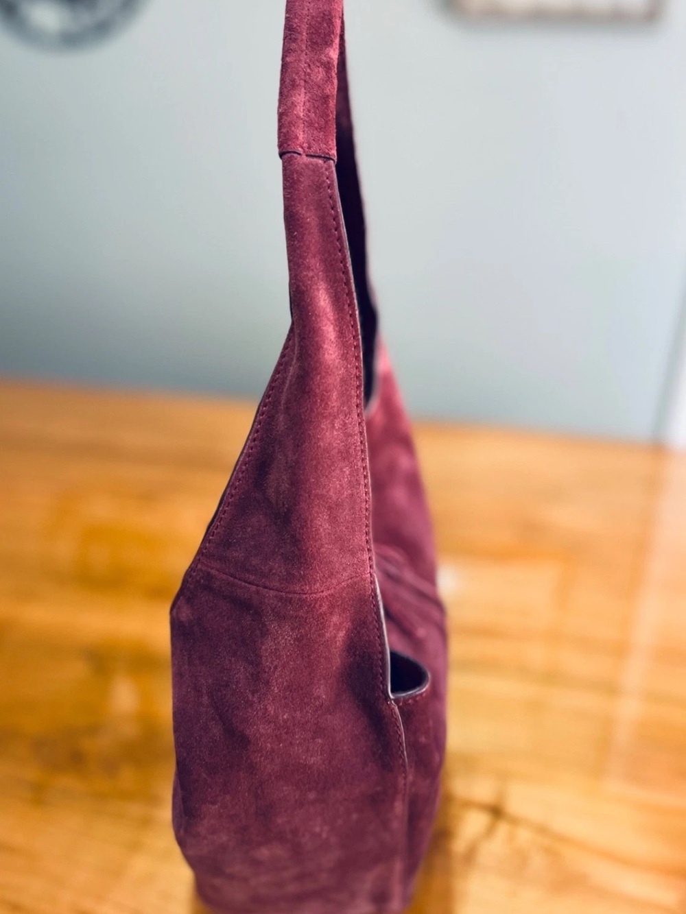 Lucky Brand Clem Suede Mini Hobo Bag Burgundy - Picture 4 of 11